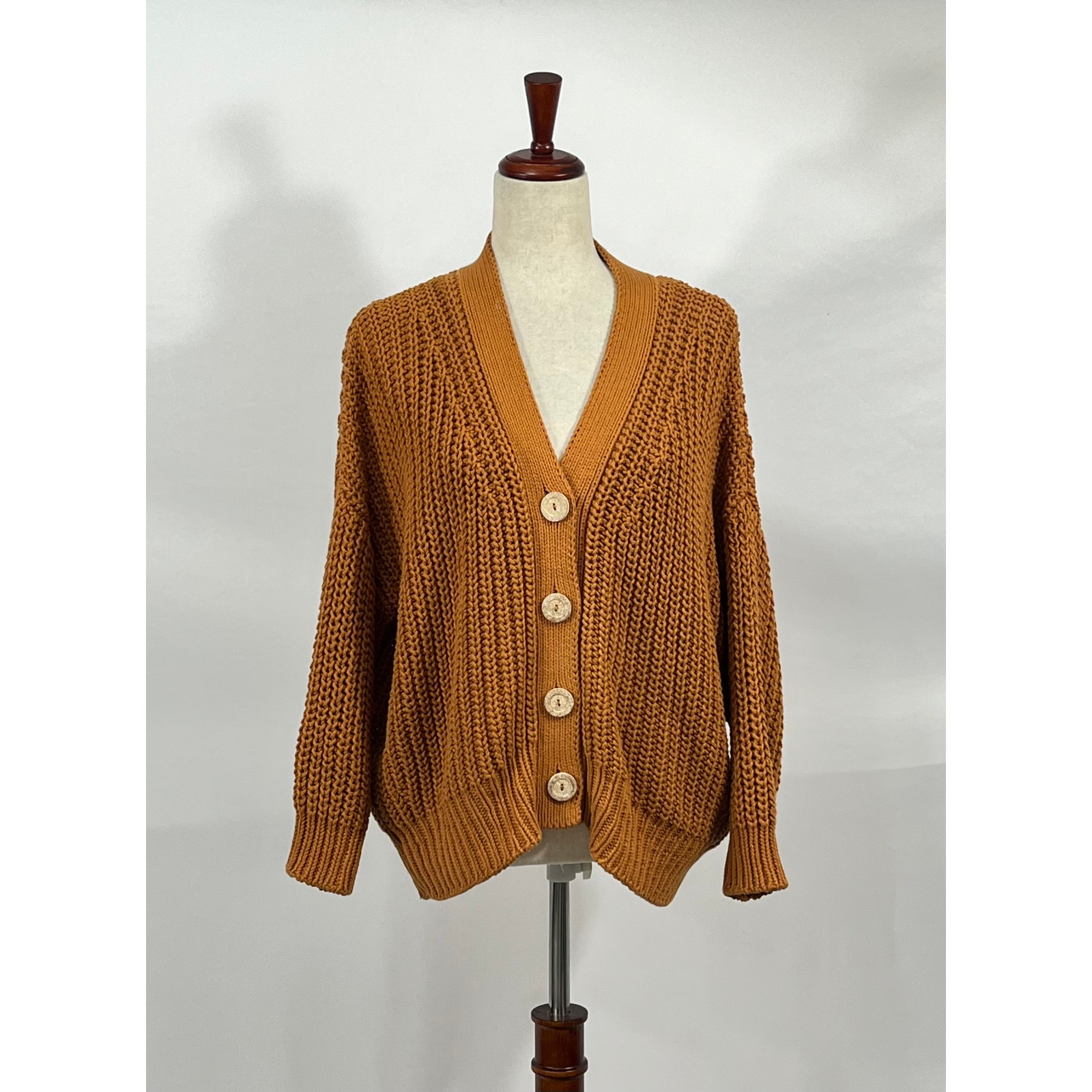 Babaa Sz Os S M L Cardigan No 18 Mi Tierra Rust Burnt Orange Cotton — image 8 of 8